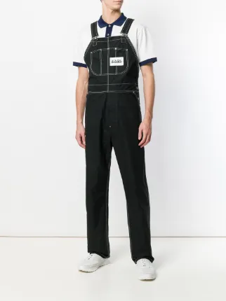 contrast stitched dungarees展示图