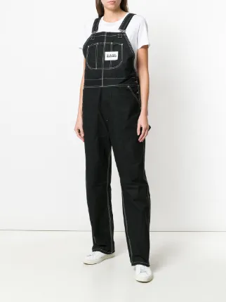 contrast stitched dungarees展示图