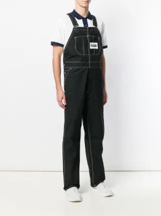 contrast stitched dungarees展示图