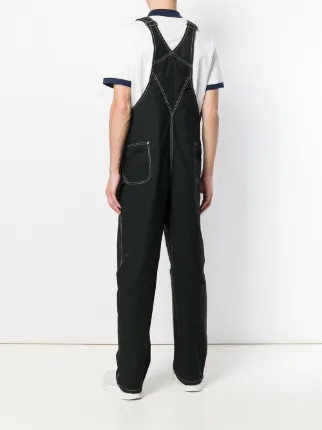 contrast stitched dungarees展示图