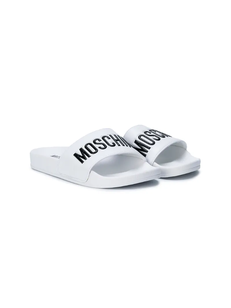 Moschino Kids шлепанцы с логотипом