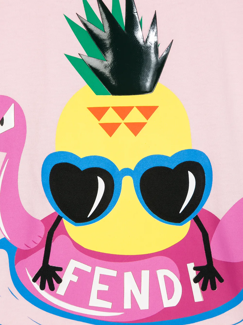 фото Fendi kids футболка с принтом ананаса с логотипом