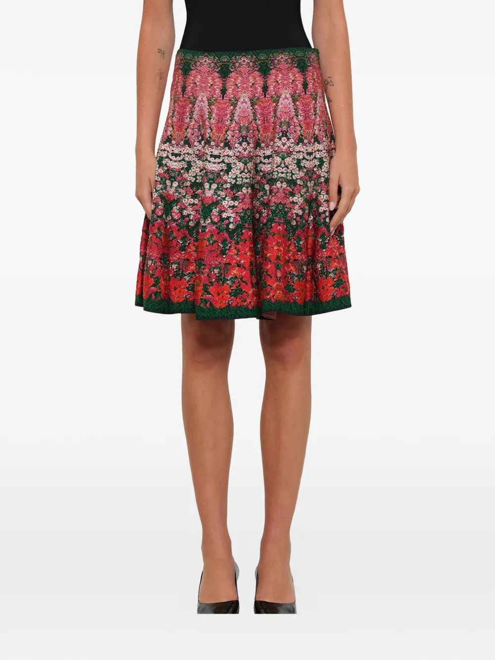 Alexander McQueen floral embroidered skirt - Multicolore