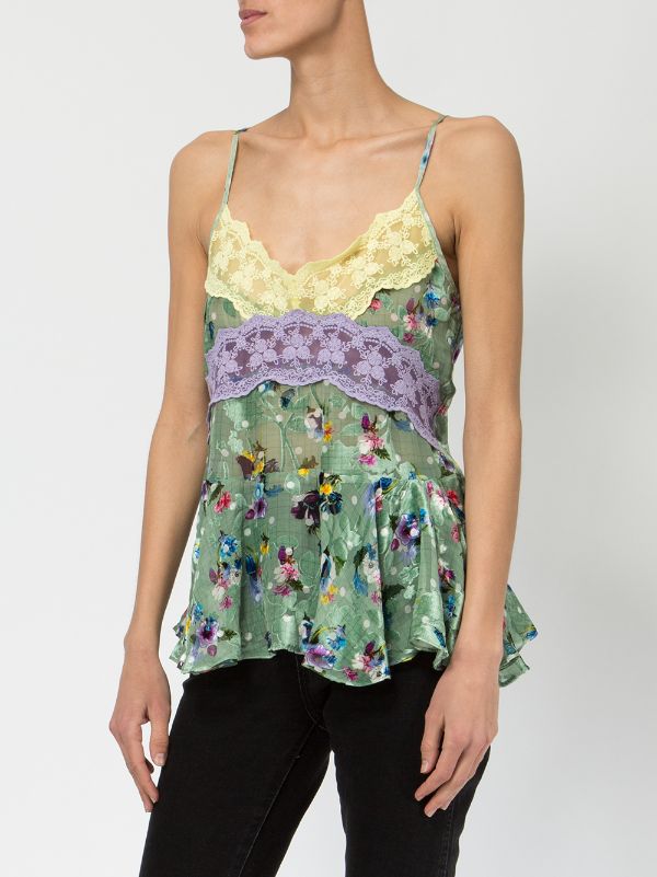 Preen By Thornton Bregazzi Lace Trim Floral Print Vest Top Farfetch