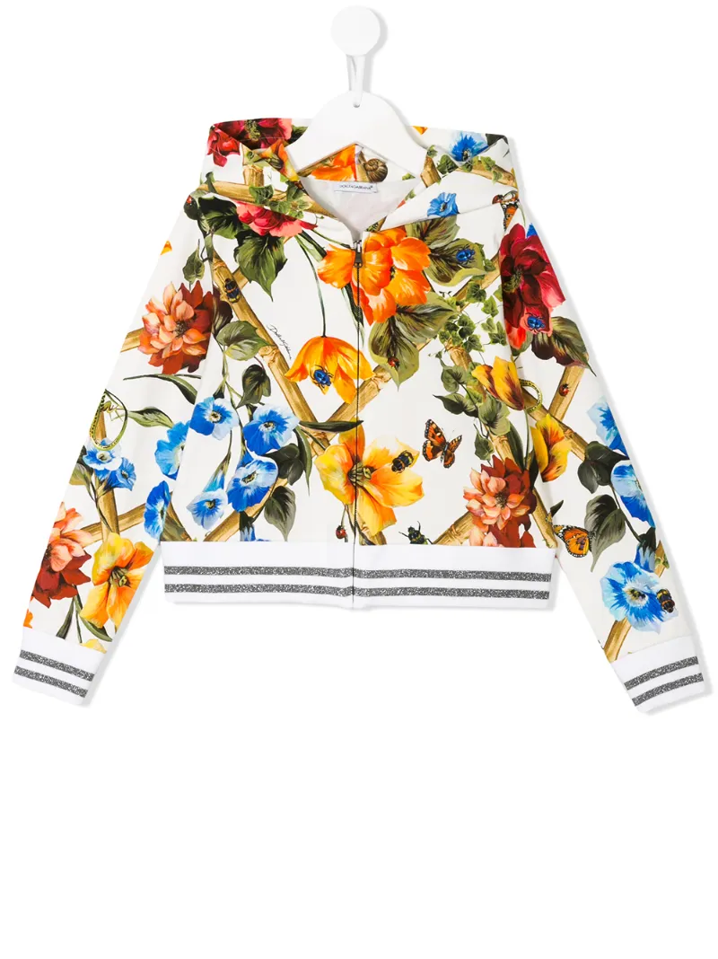 Dolce & Gabbana Kids куртка на молнии с капюшоном и принтом