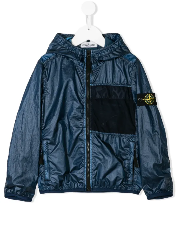 Stone Island Junior Hooded Zipped Rain Jacket Farfetch