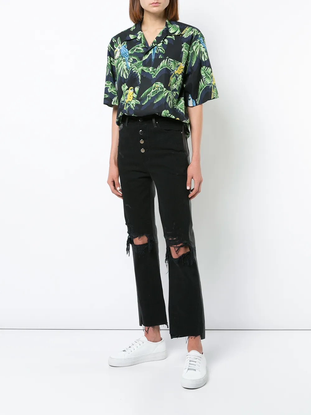 AMIRI cropped flare-jeans - Zwart