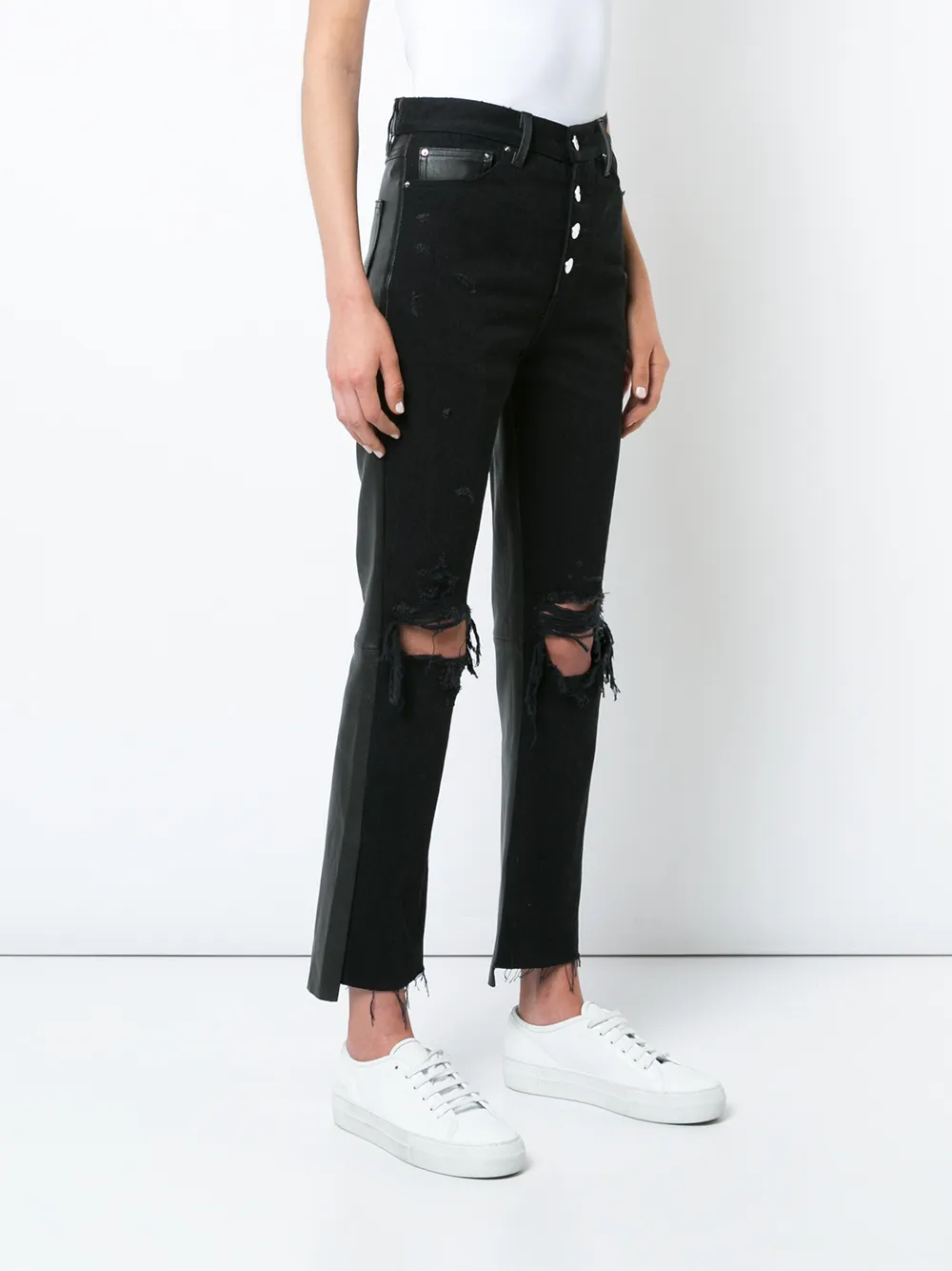 AMIRI cropped flare-jeans Zwart