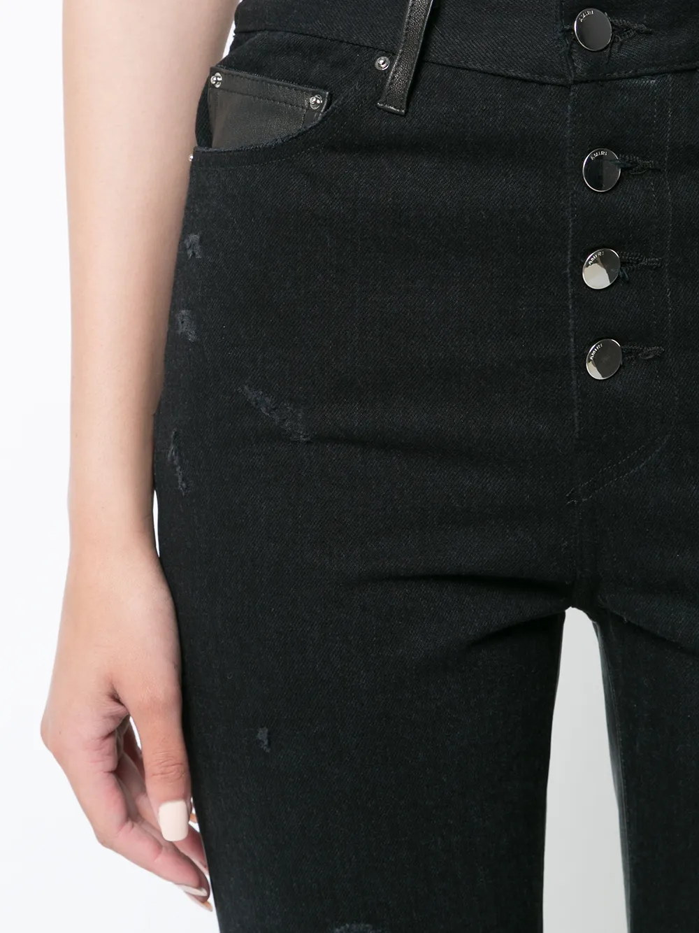 AMIRI cropped flare-jeans Zwart