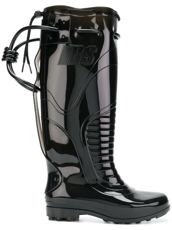 wedge knee high boots leather