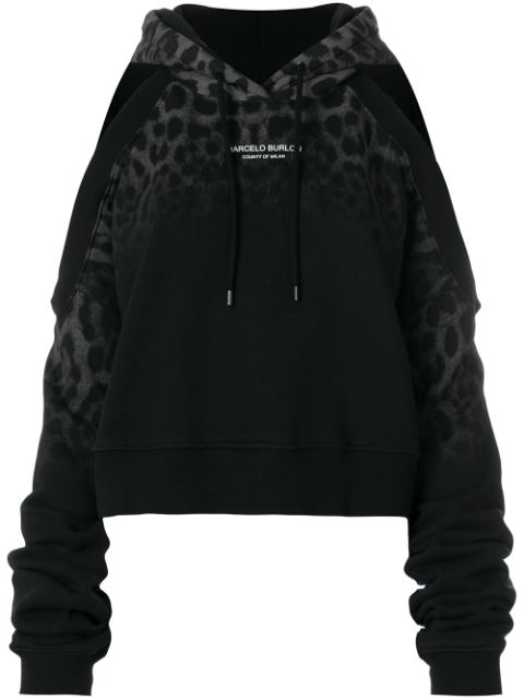 MARCELO BURLON COUNTY OF MILAN Leopard hoodie,CWBB020S18630255108812901823
