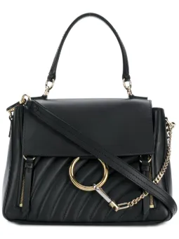 Bolsa tiracolo 'Faye' de couro