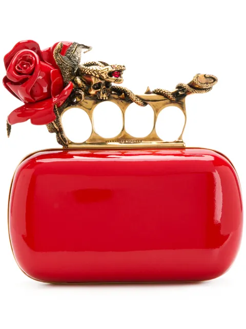 ALEXANDER MCQUEEN ALEXANDER MCQUEEN KNUCKLE CLASP BOX CLUTCH - RED,5173421AW0T12901974