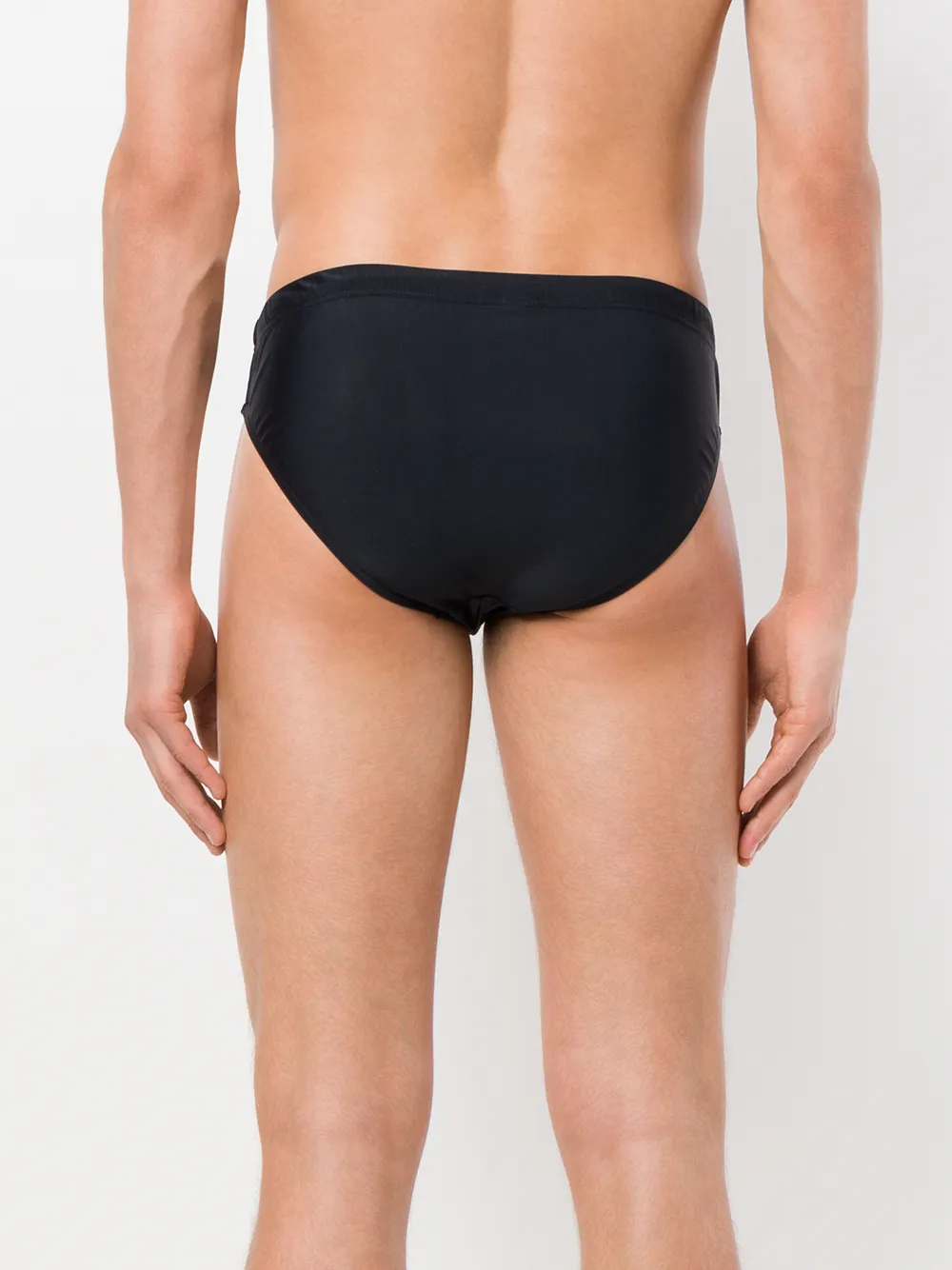 Moschino logo plaque swimming briefs Zwart