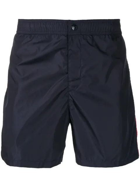 Moncler Logo Stripe Embroidered Swim Shorts
