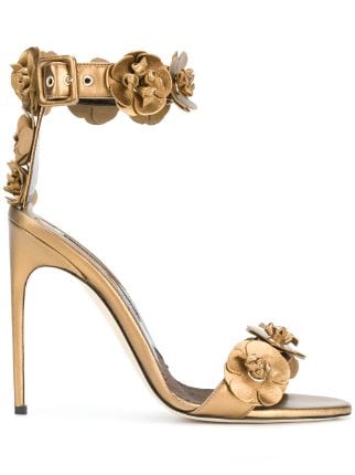Brian Atwood 3D flower detail sandals 