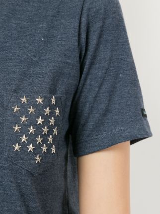 star studded pocket V-neck T-shirt展示图