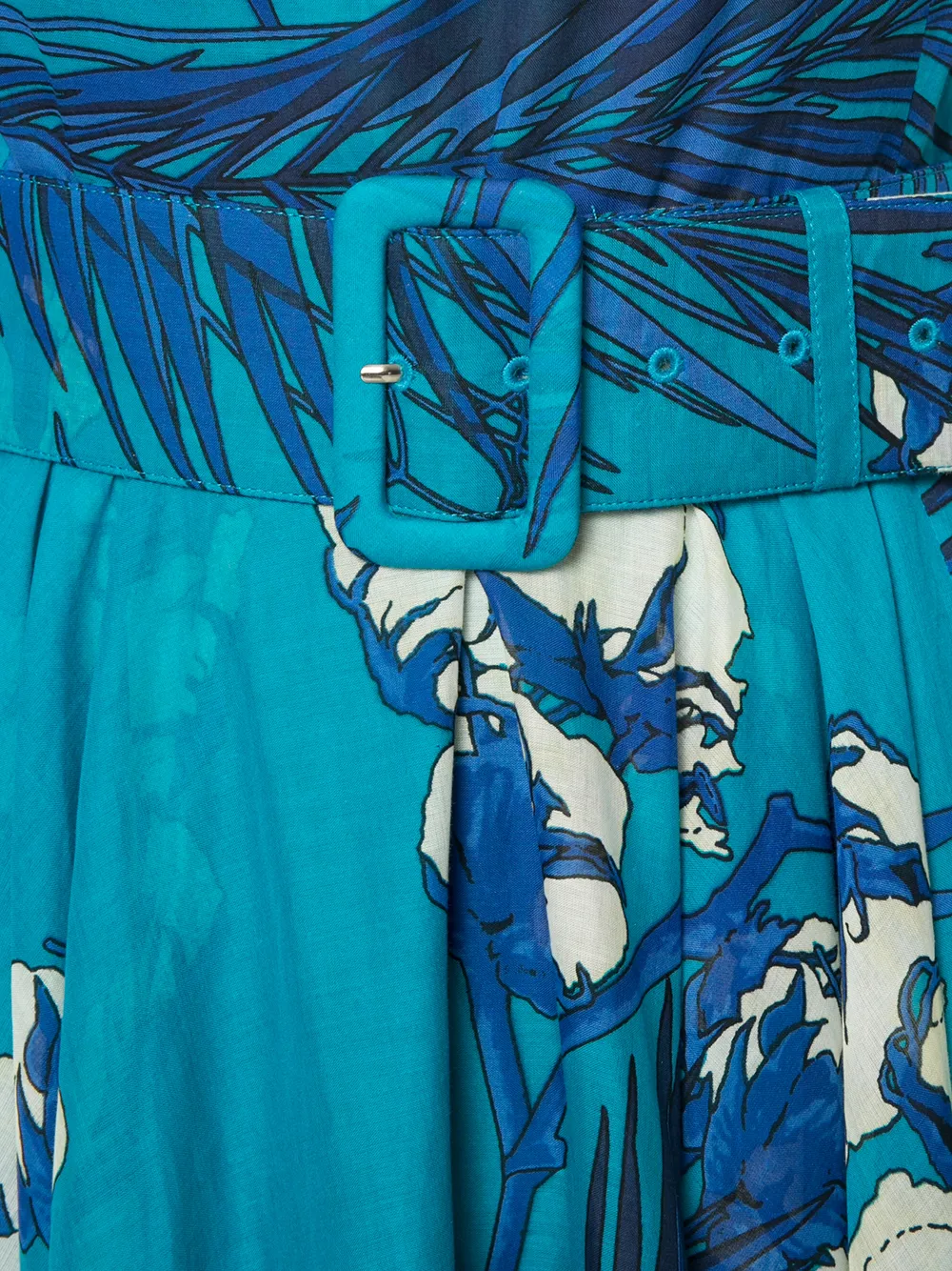 Samantha Sung leaf print dress Blauw