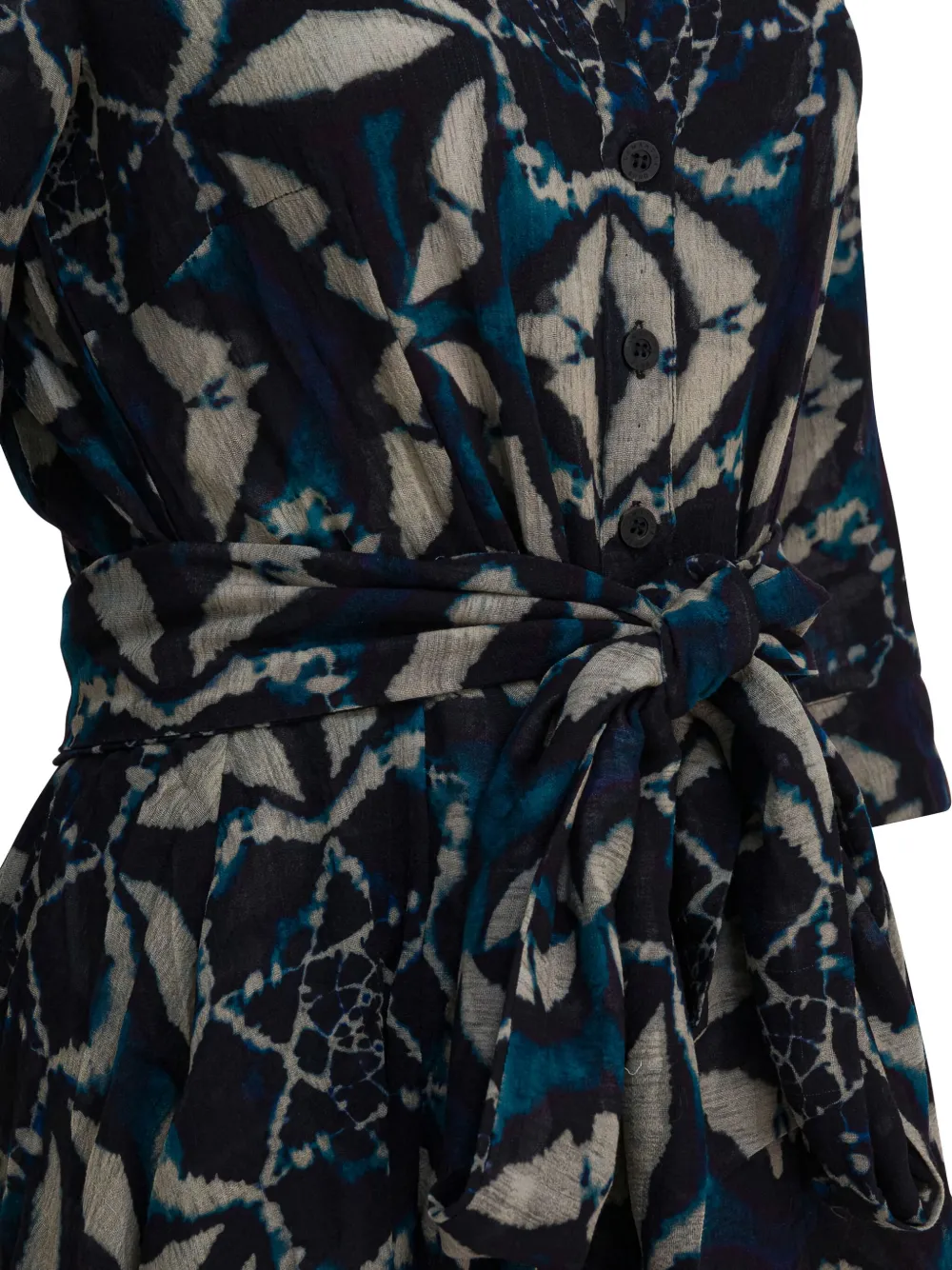 Samantha Sung leaf print dress Blauw