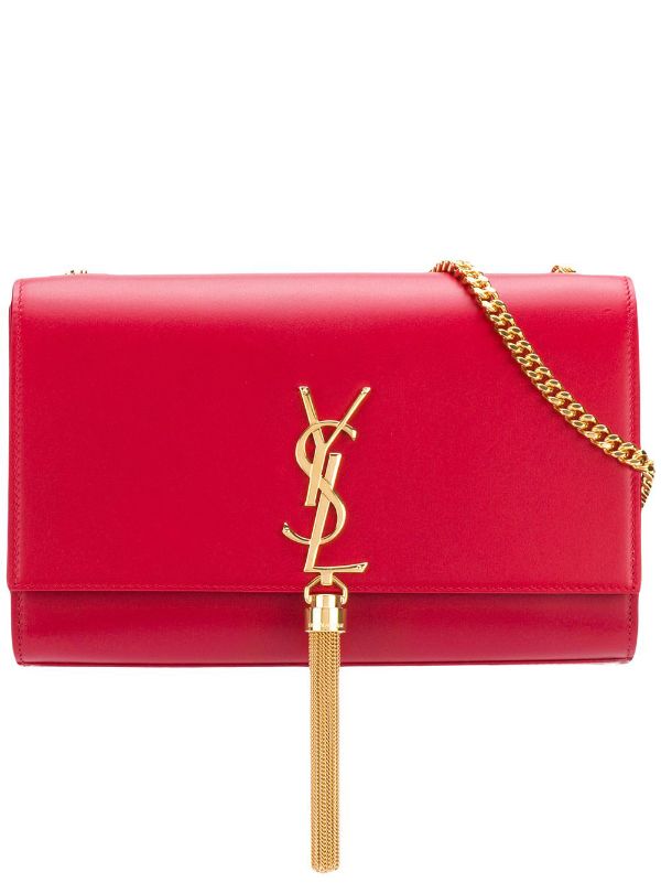 ysl red bag gold chain