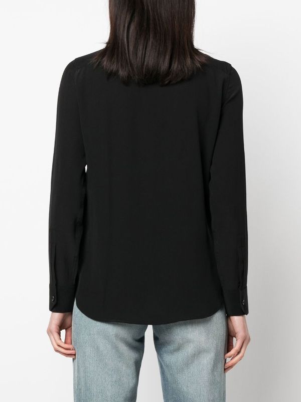 Saint Laurent plunge-neck Silk Shirt - Farfetch