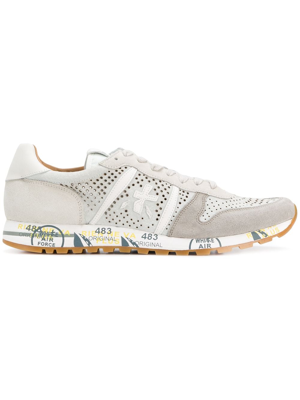 WHITE PREMIATA perforated lace-up sneakers,ERIC313912905024