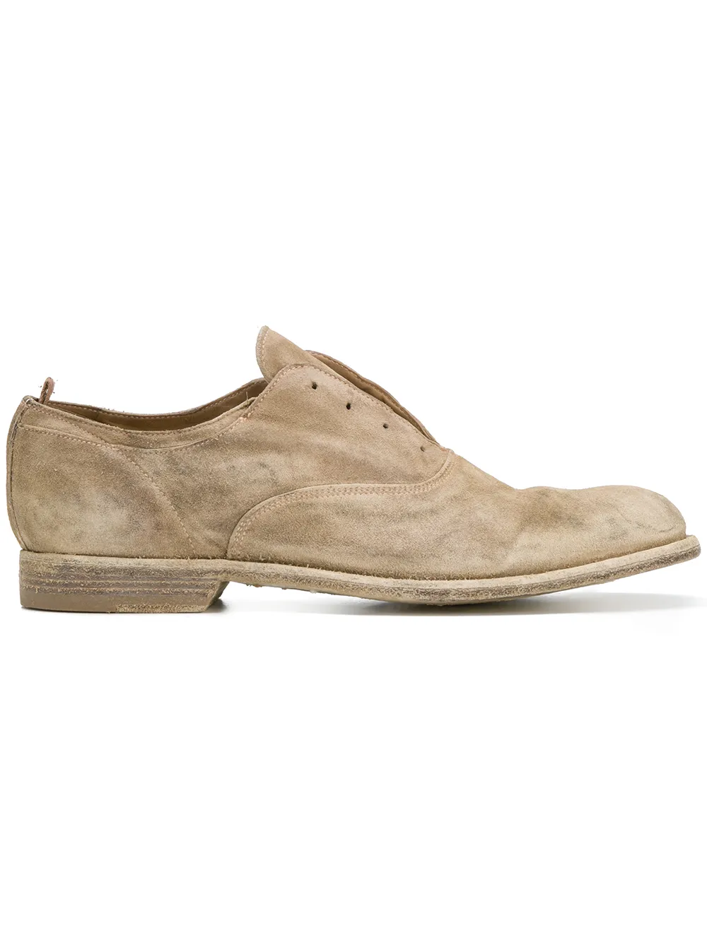 distressed derby shoes