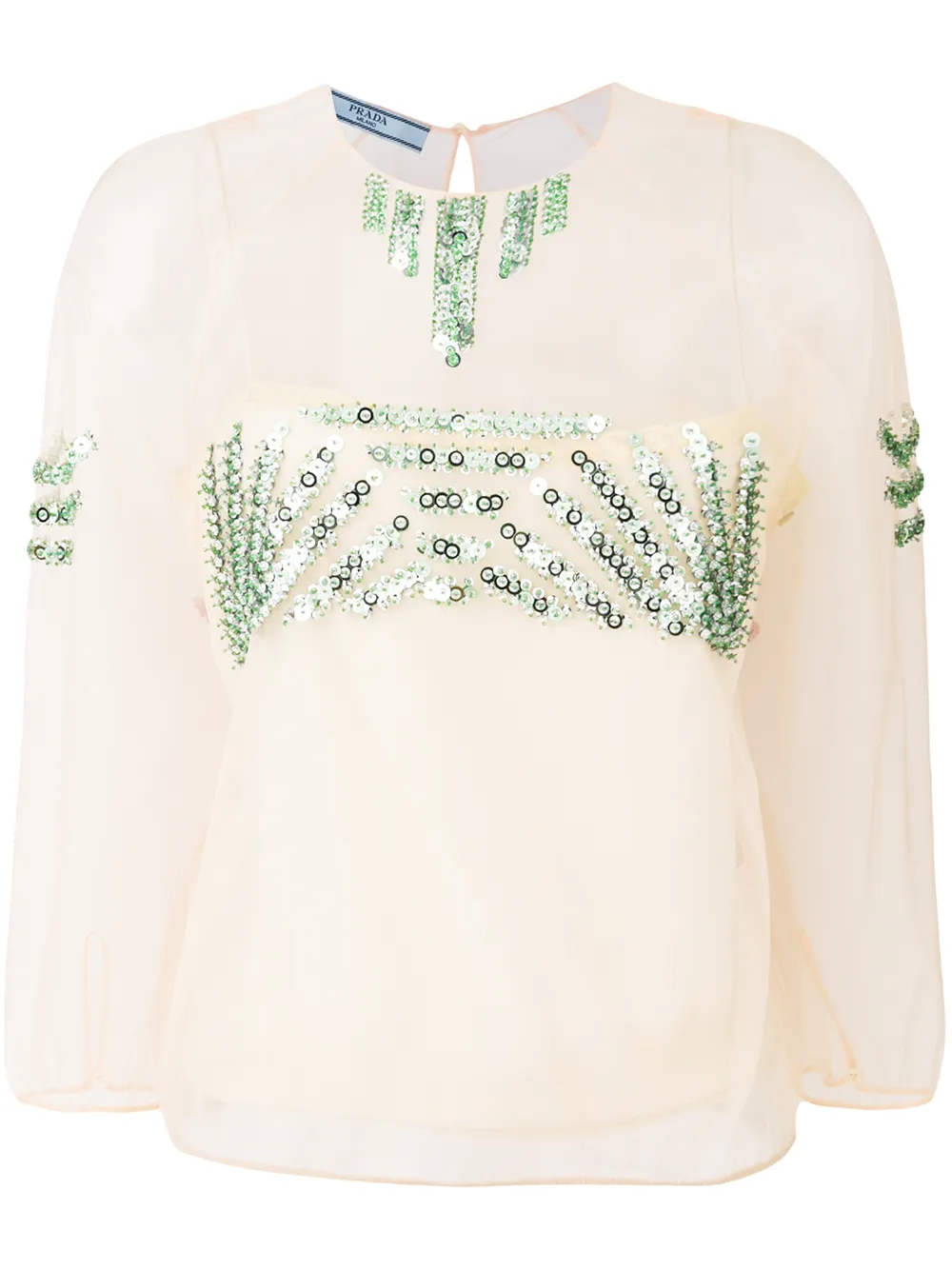 Prada sequin embellished sheer blouse | Pink | Image 1