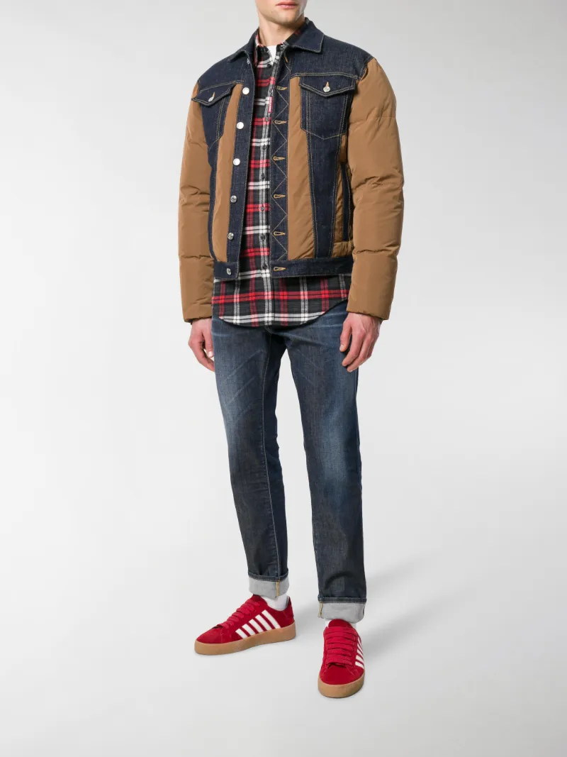 Dsquared2 padded denim jacket brown | MODES