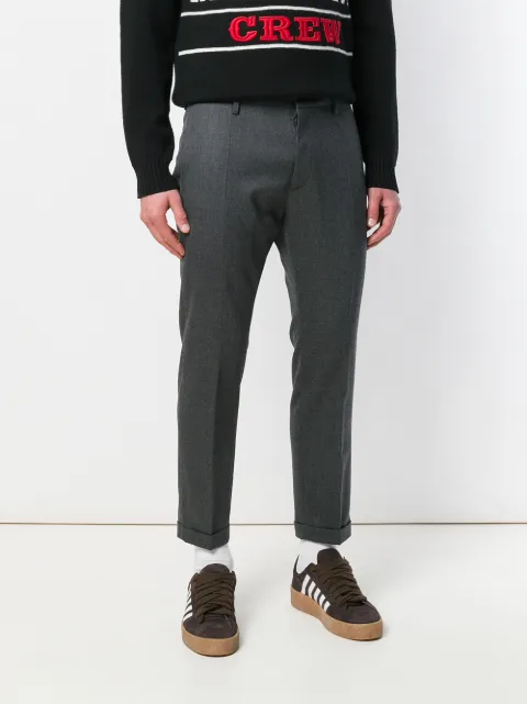 DSQUARED2 DSQUARED2 CROPPED TAILORED TROUSERS - GREY,S74KB0184S4074712906254