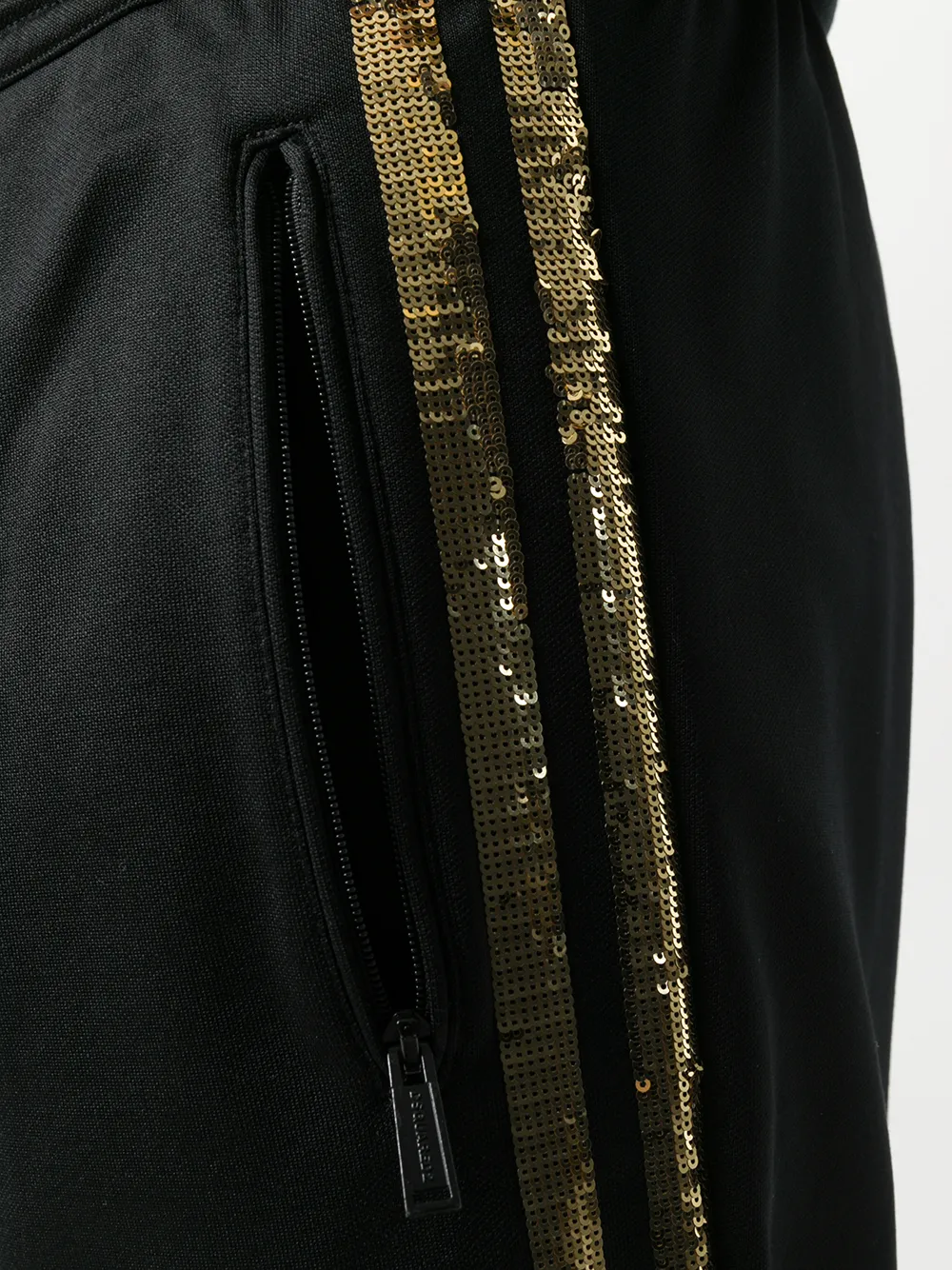 DSQUARED2 broek met pailletten en strepen Zwart