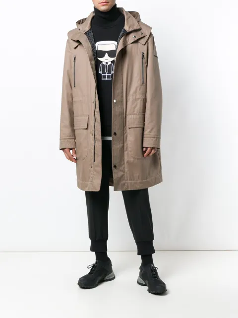 Karl Lagerfeld Hooded Twill Parka - Farfetch