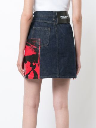 printed denim mini skirt展示图