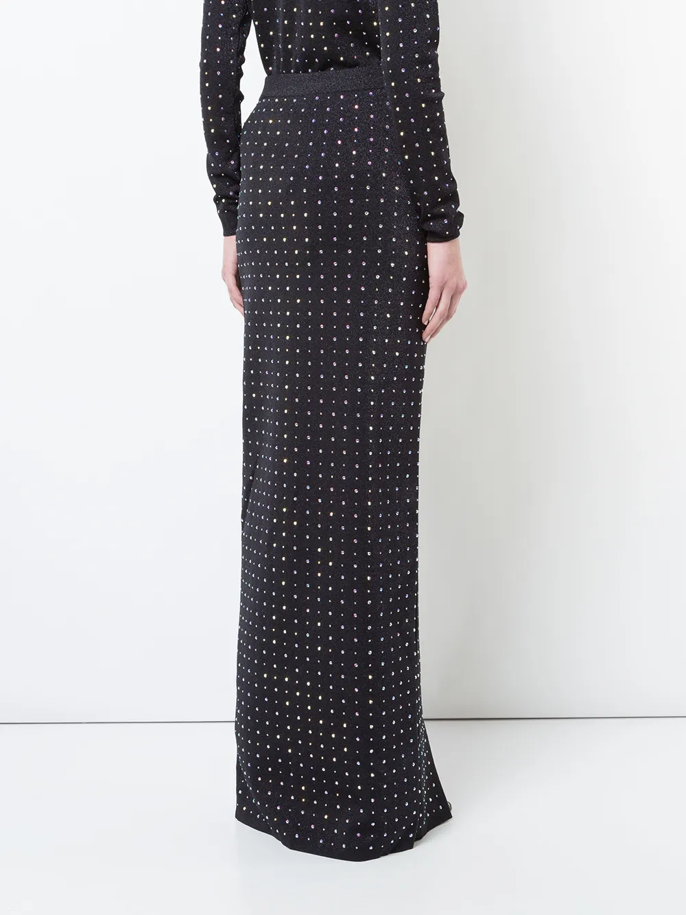 Balmain kristallen versierde maxi rok Zwart