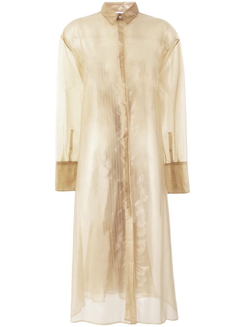 однобортный полупрозрачный плащ Jil Sander