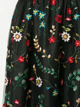 floral embroidered lined sheer skirt展示图