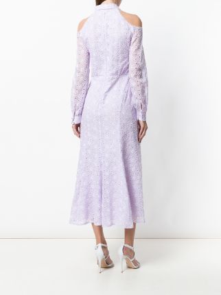 broderie anglaise cold shoulder dress展示图