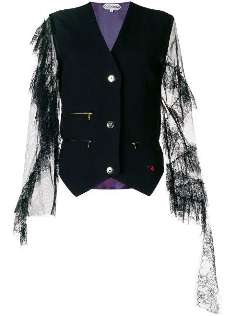 GIACOBINO lace sleeve waistcoat,GBS1810012910344