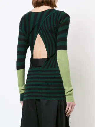 striped colour-block sweater展示图