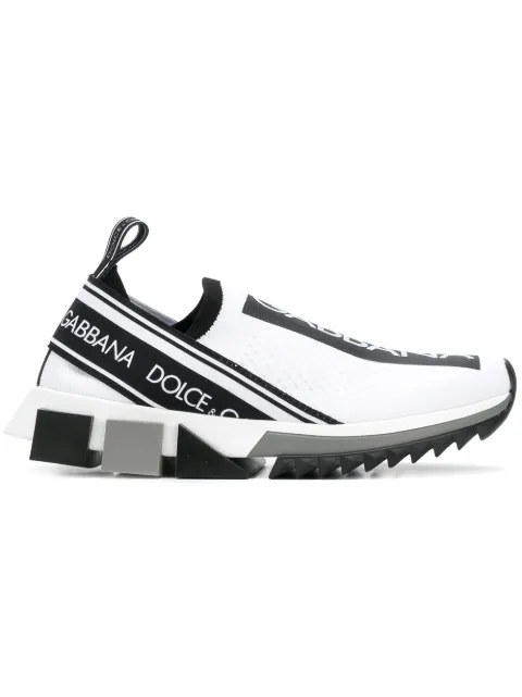 Dolce & Gabbana Sorrento Logo-print Mesh Sneakers In White