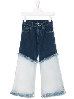 Jeans con design bicolor