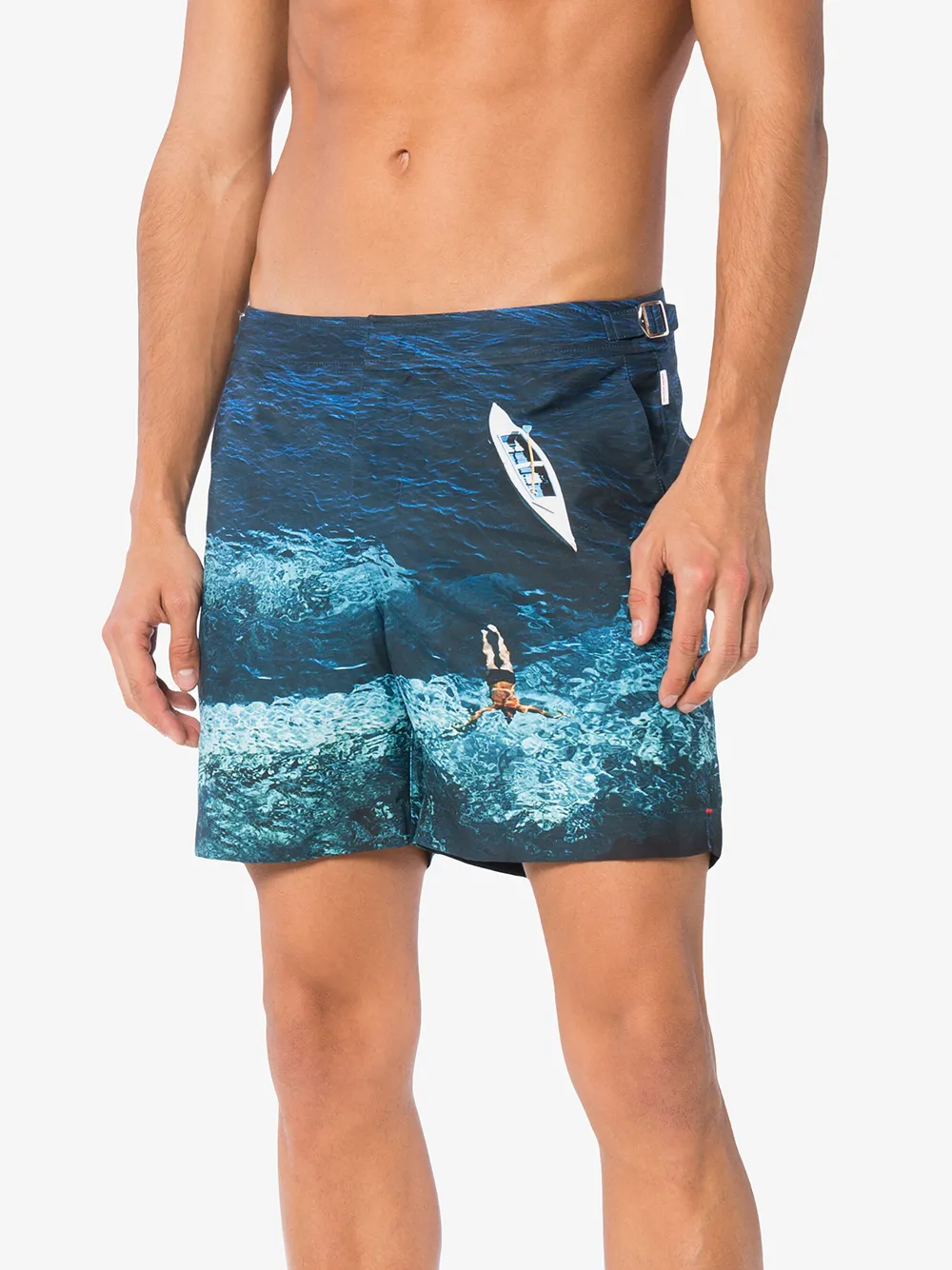 фото Orlebar brown пляжные шорты средней длины 'deep sea'
