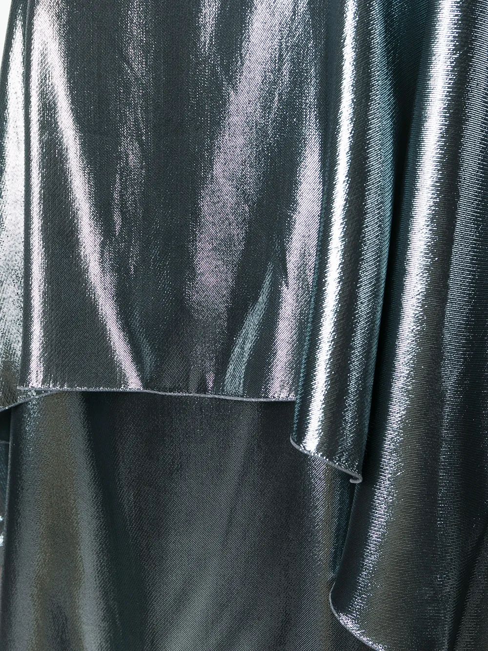 Alberta Ferretti gelaagde off-shoulder jurk Metallic