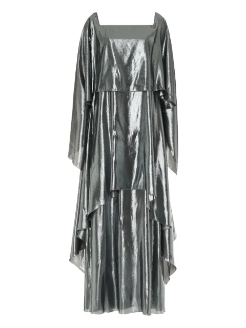Alberta Ferretti layered off-shoulder gown