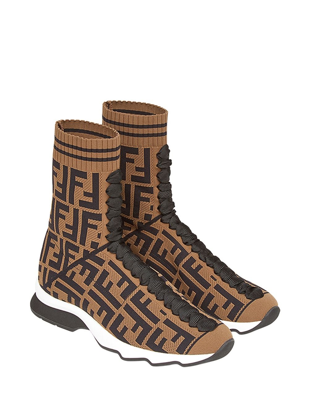 fendi logo sock boots