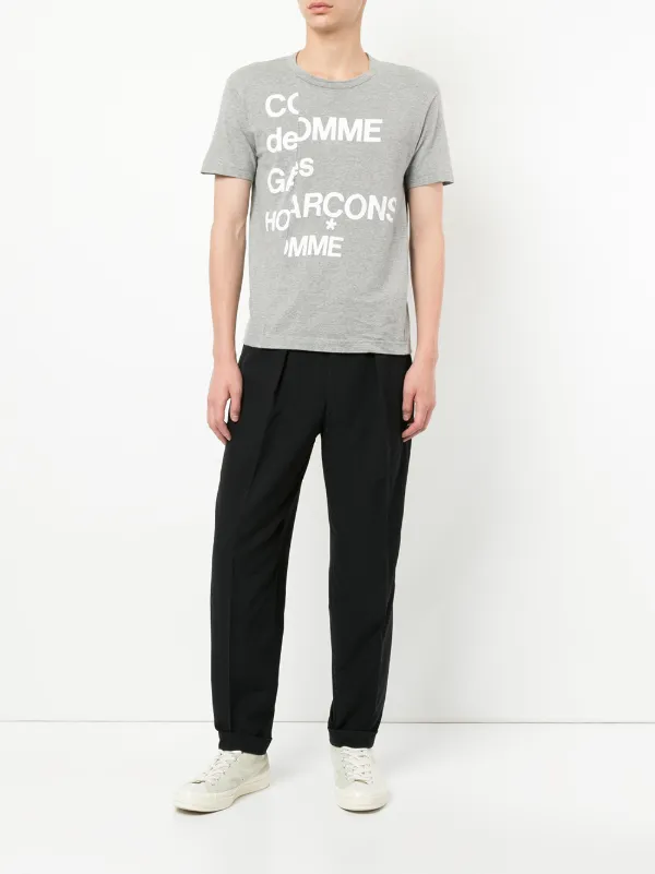 comme des garcons split logo shirt
