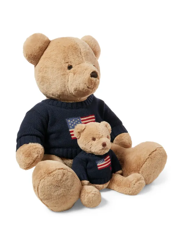 POLO RALPH LAUREN KIDS Small Flag-Jumper Polo Bear | Neutrals