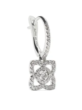 De Beers 18kt White Gold Enchanted Lotus Diamond Sleeper Earrings De Beers 18kt White Gold Enchanted Lotus Diamond Sleeper Earrings