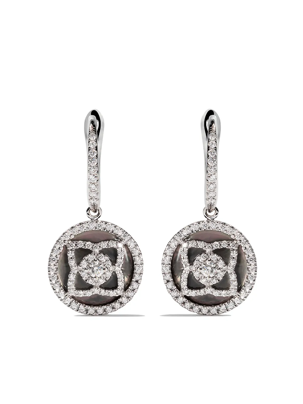 De Beers Jewellers серьги Enchanted Lotus из белого золота с бриллиантами