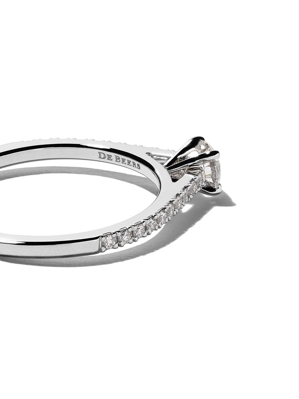 Shop De Beers Platinum My First  Db Classic Pavé Solitaire Diamond Ring